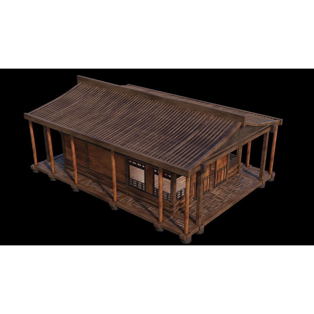 Medieval Houses 3D Model – Low Poly Game Ready Asset, PBR Textures - View 25