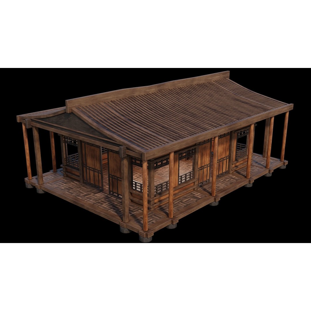 Medieval Houses 3D Model – Low Poly Game Ready Asset, PBR Textures - View 28