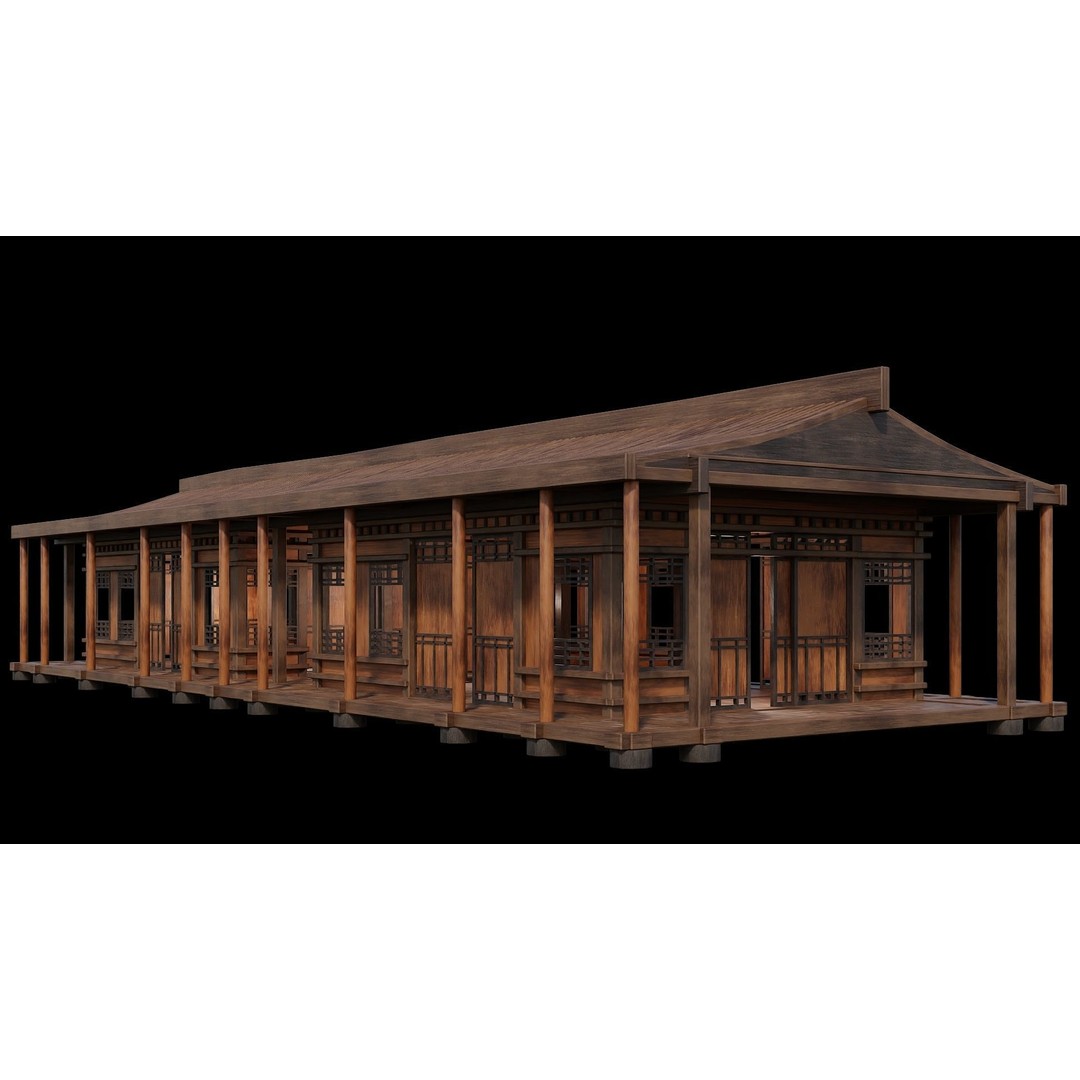 Medieval Houses 3D Model – Low Poly Game Ready Asset, PBR Textures - View 32