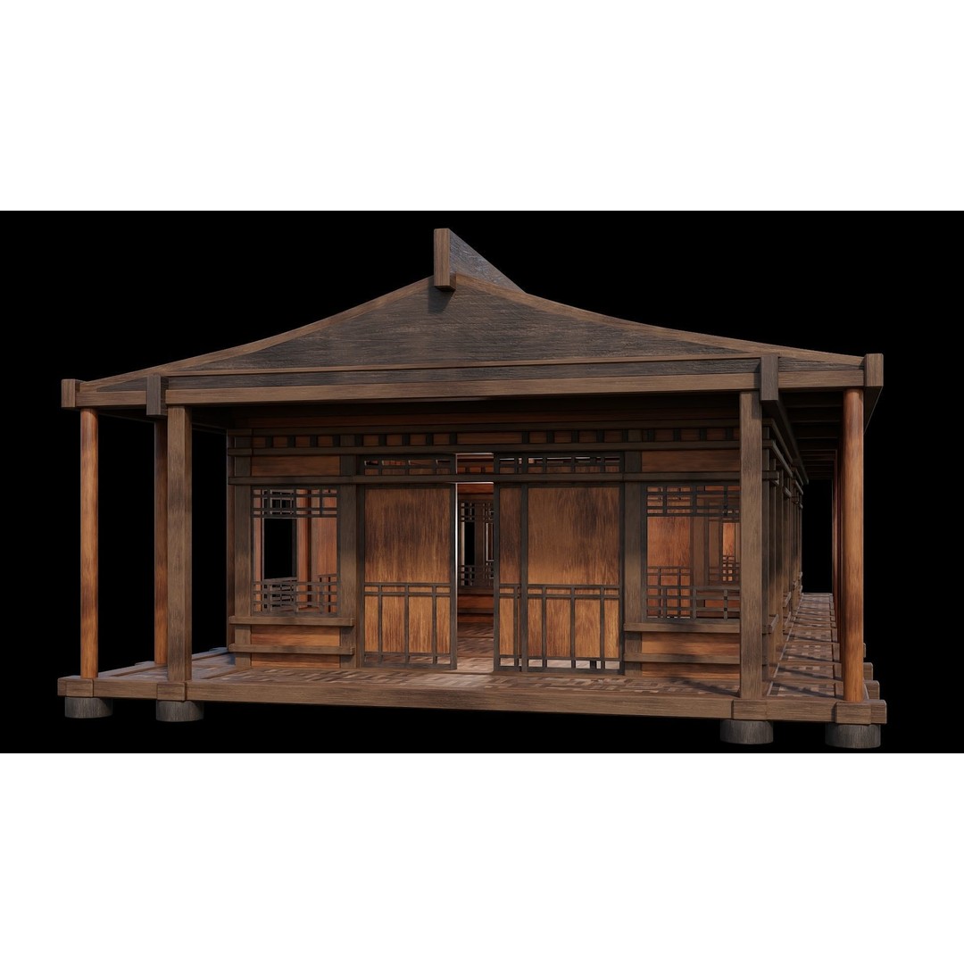 Medieval Houses 3D Model – Low Poly Game Ready Asset, PBR Textures - View 36
