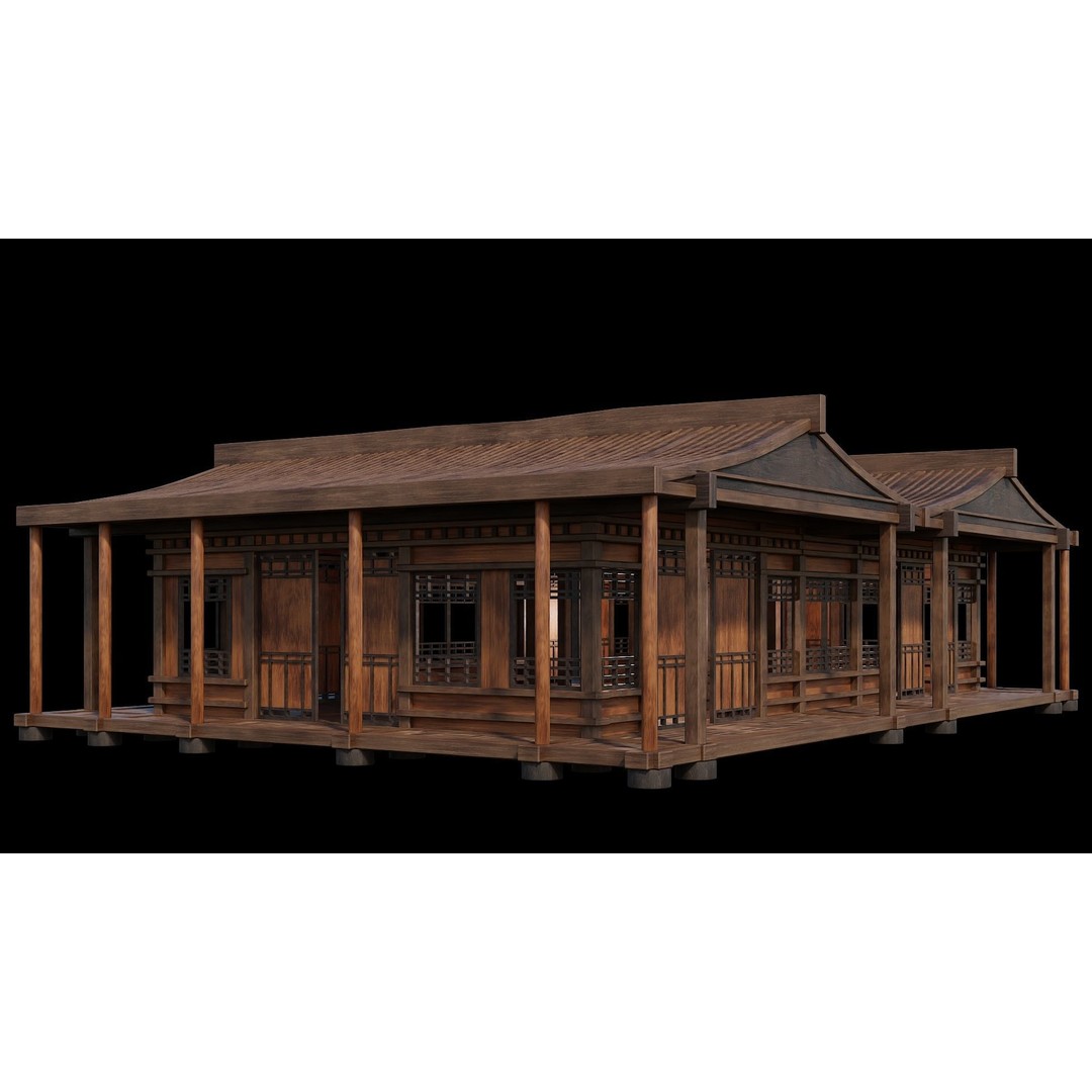 Medieval Houses 3D Model – Low Poly Game Ready Asset, PBR Textures - View 44