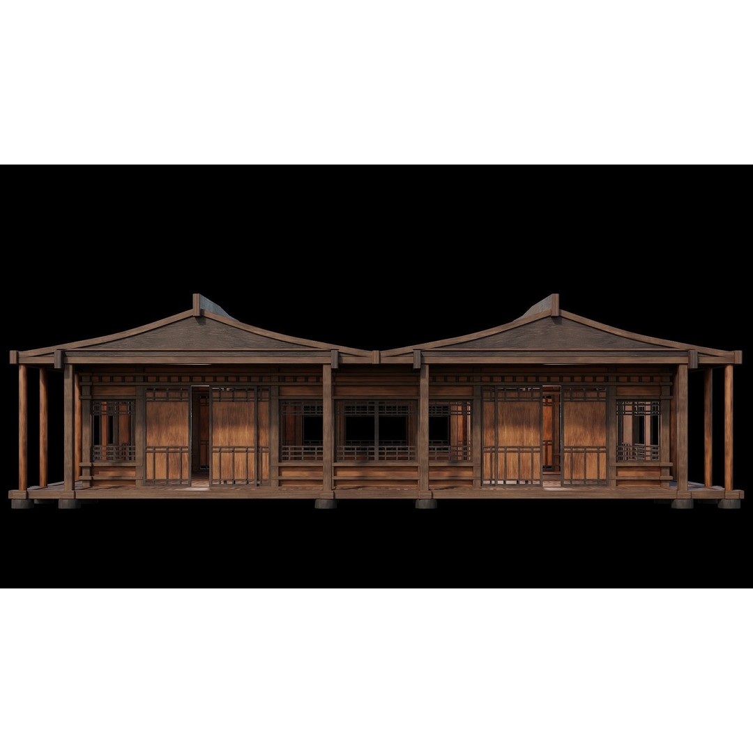 Medieval Houses 3D Model – Low Poly Game Ready Asset, PBR Textures - View 48