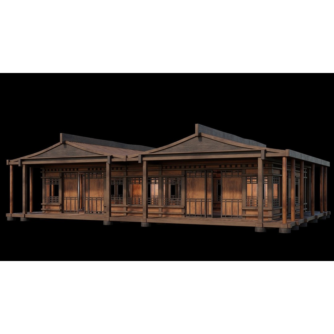 Medieval Houses 3D Model – Low Poly Game Ready Asset, PBR Textures - View 50