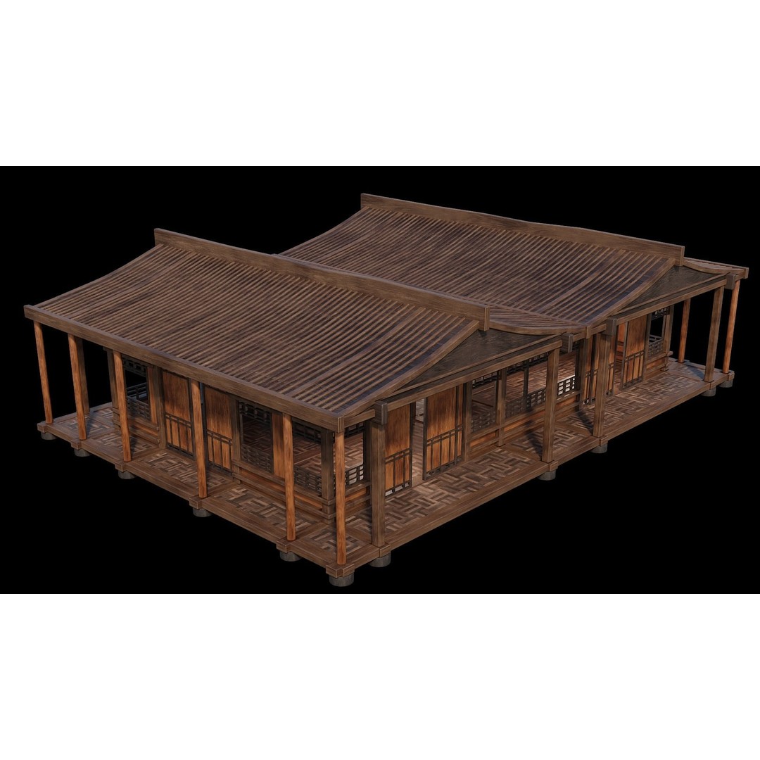 Medieval Houses 3D Model – Low Poly Game Ready Asset, PBR Textures - View 52