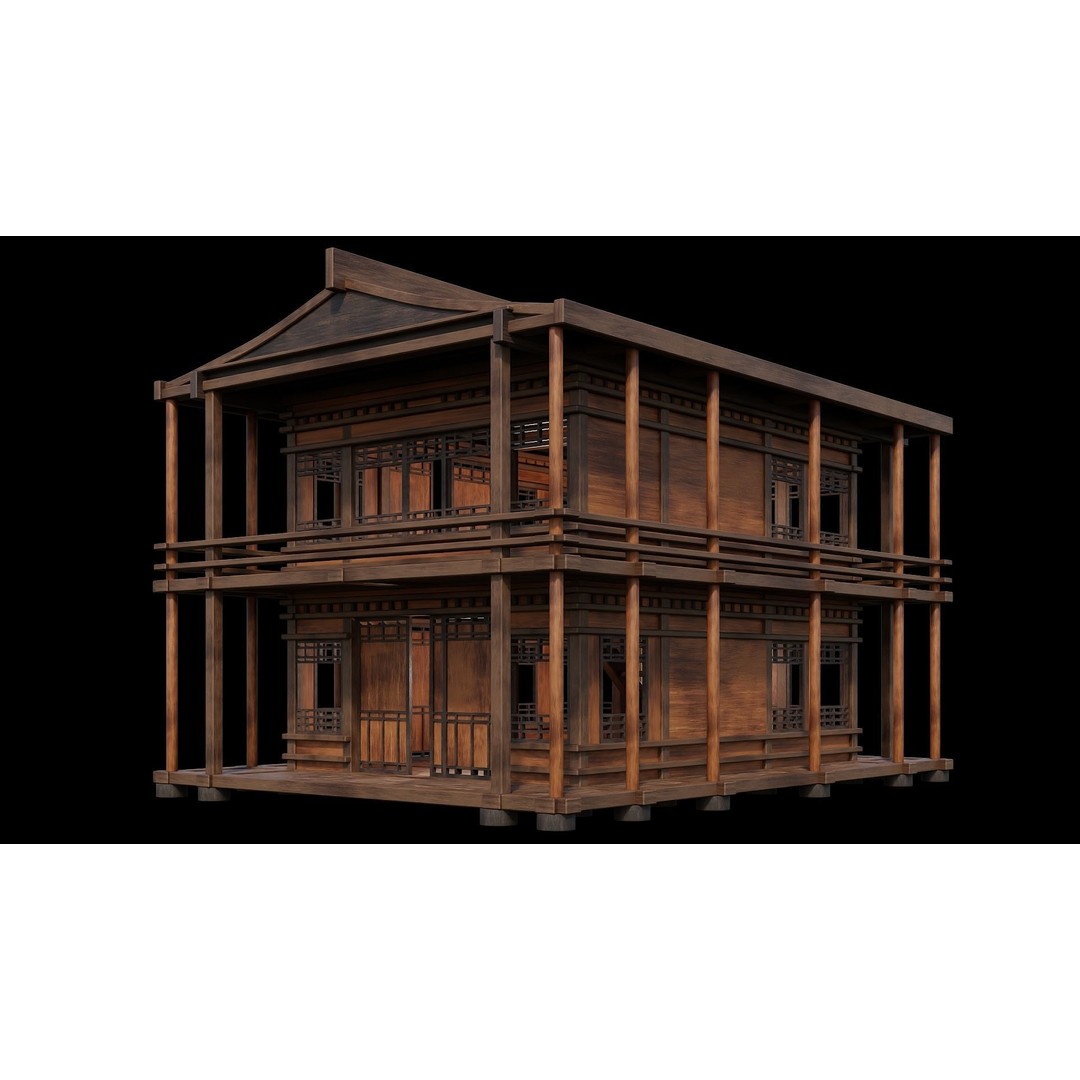 Medieval Houses 3D Model – Low Poly Game Ready Asset, PBR Textures - View 59