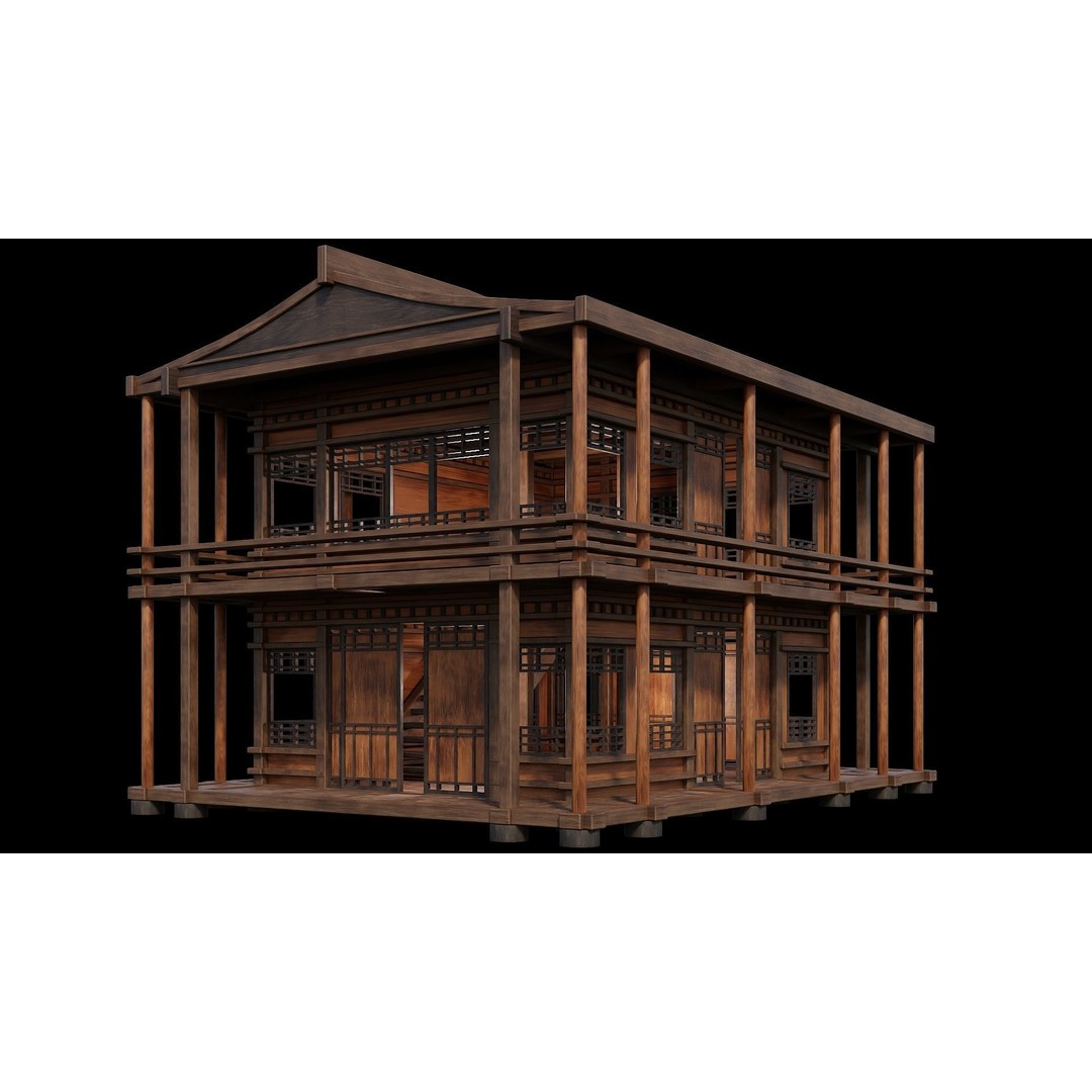 Medieval Houses 3D Model – Low Poly Game Ready Asset, PBR Textures - View 61