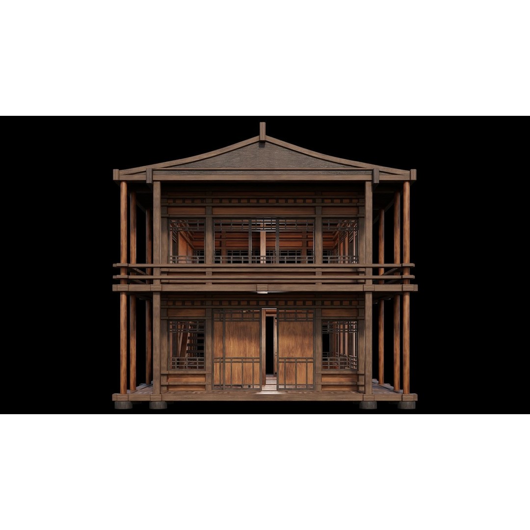 Medieval Houses 3D Model – Low Poly Game Ready Asset, PBR Textures - View 62