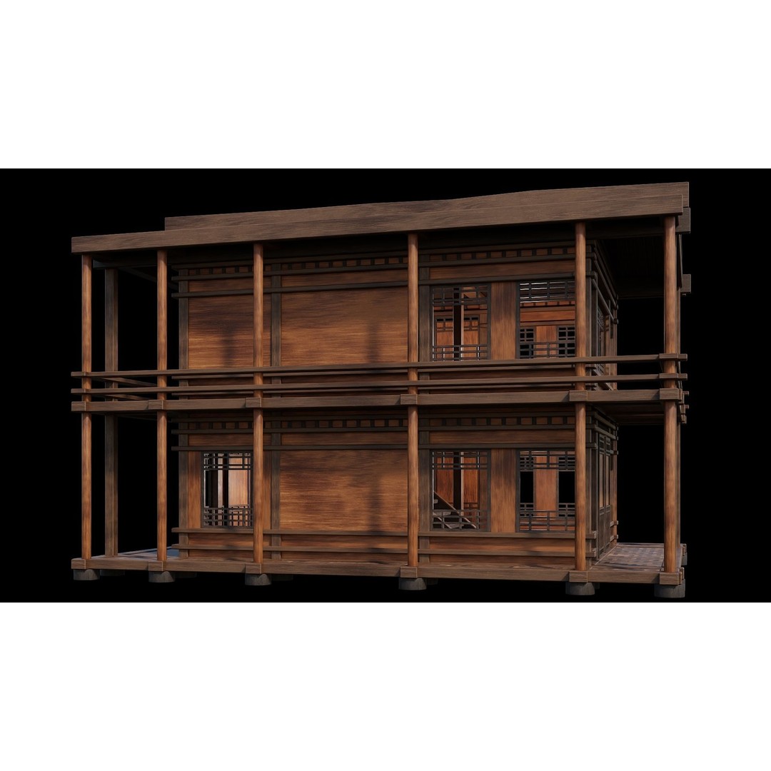 Medieval Houses 3D Model – Low Poly Game Ready Asset, PBR Textures - View 63