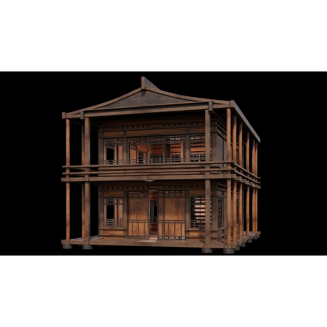Medieval Houses 3D Model – Low Poly Game Ready Asset, PBR Textures - View 64