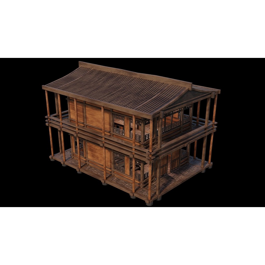 Medieval Houses 3D Model – Low Poly Game Ready Asset, PBR Textures - View 66