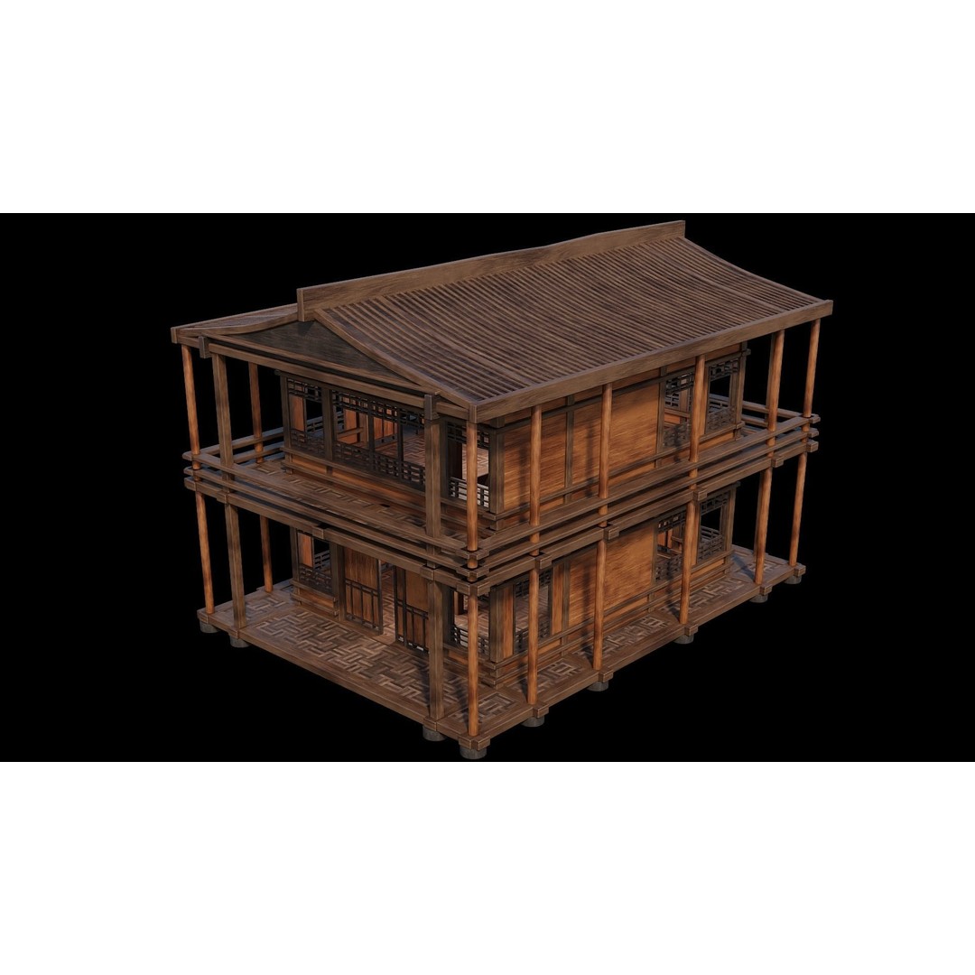 Medieval Houses 3D Model – Low Poly Game Ready Asset, PBR Textures - View 67