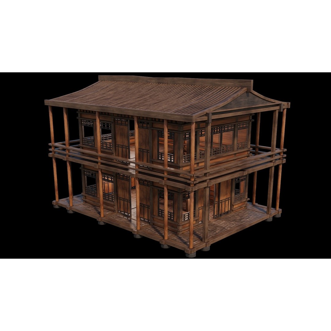 Medieval Houses 3D Model – Low Poly Game Ready Asset, PBR Textures - View 68