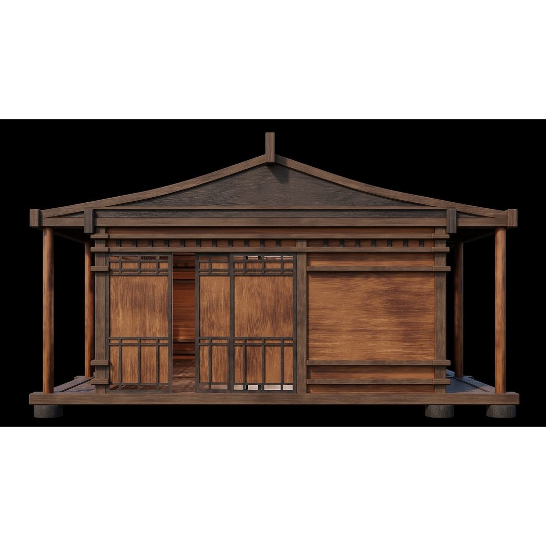 Medieval Houses 3D Model – Low Poly Game Ready Asset, PBR Textures - View 7