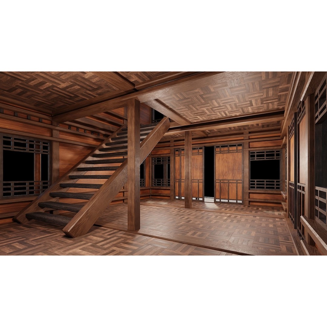 Medieval Houses 3D Model – Low Poly Game Ready Asset, PBR Textures - View 70