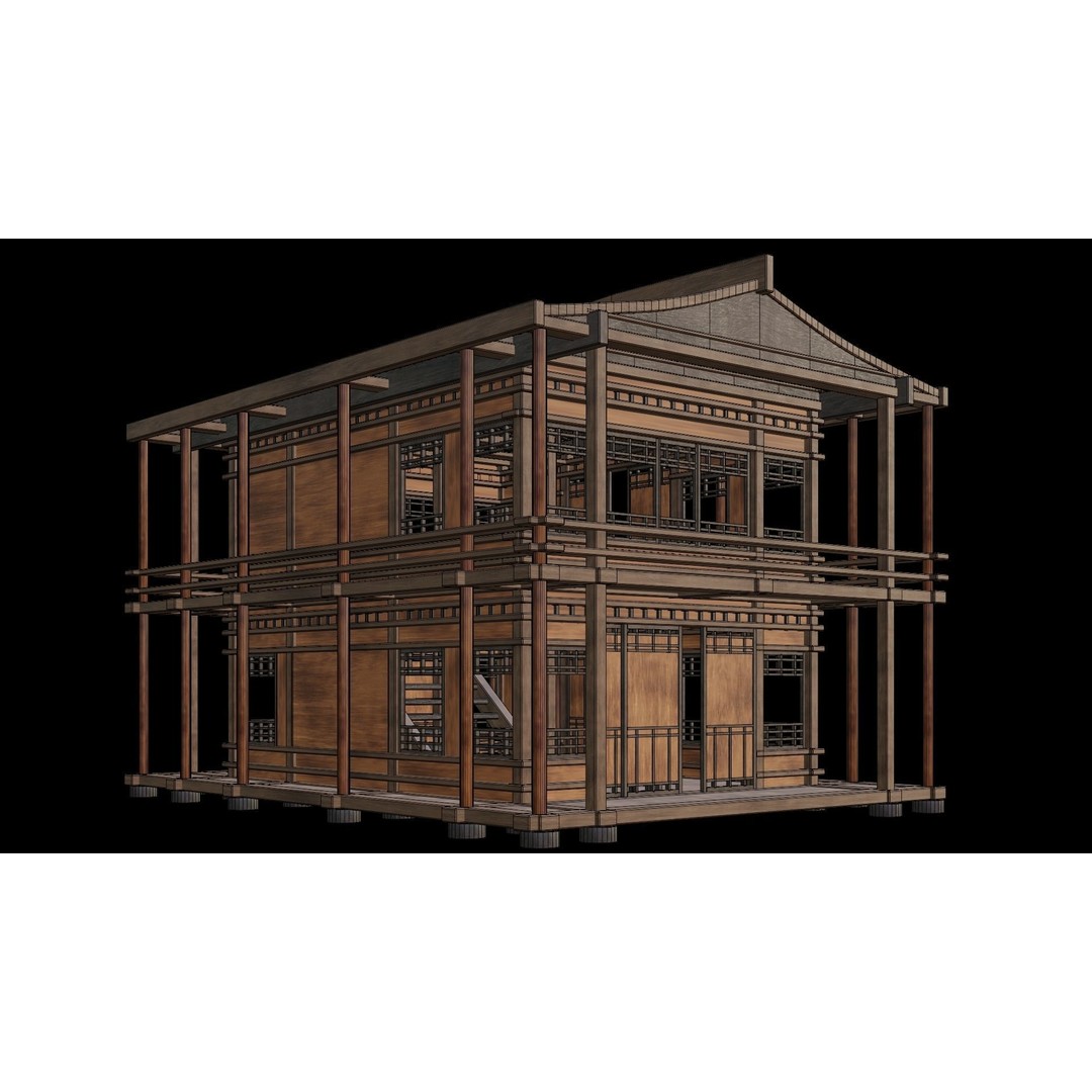 Medieval Houses 3D Model – Low Poly Game Ready Asset, PBR Textures - View 72
