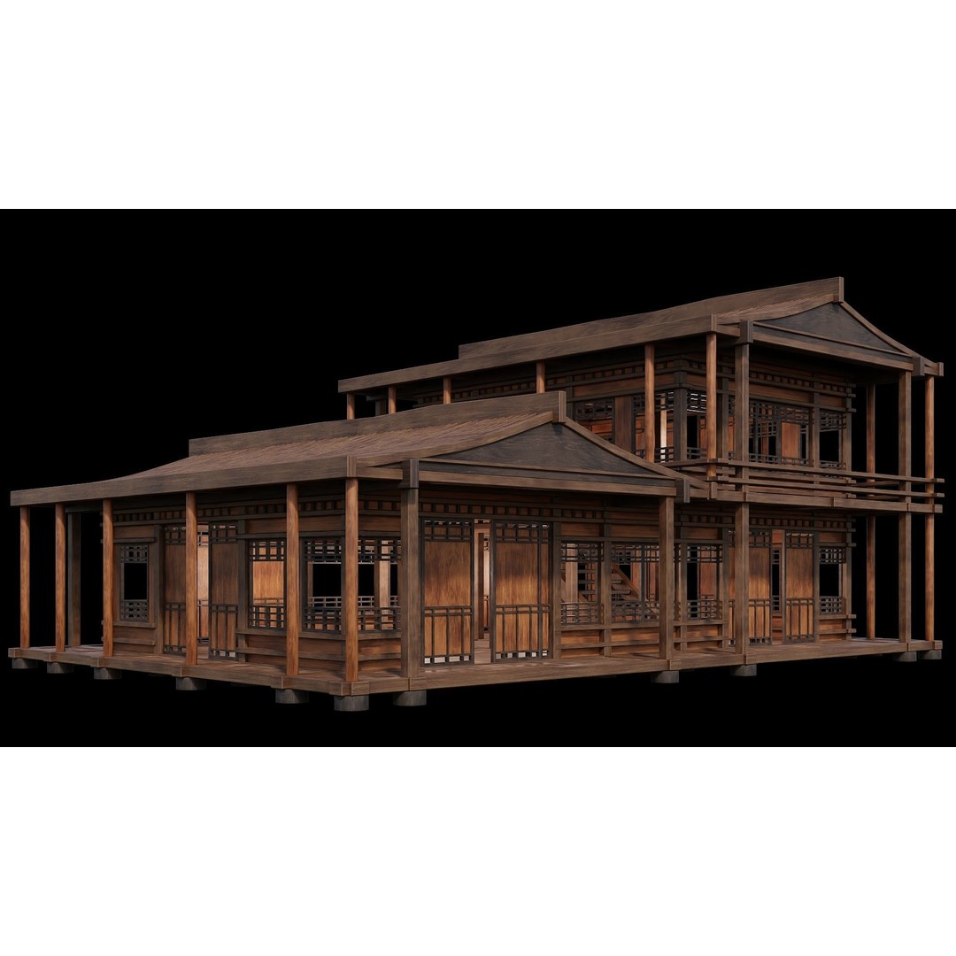 Medieval Houses 3D Model – Low Poly Game Ready Asset, PBR Textures - View 73