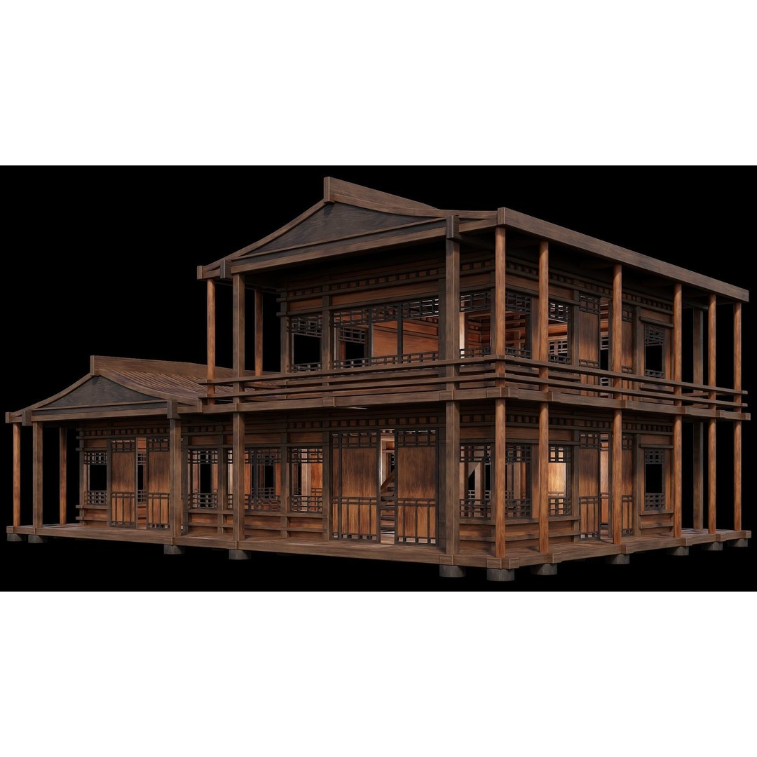Medieval Houses 3D Model – Low Poly Game Ready Asset, PBR Textures - View 76