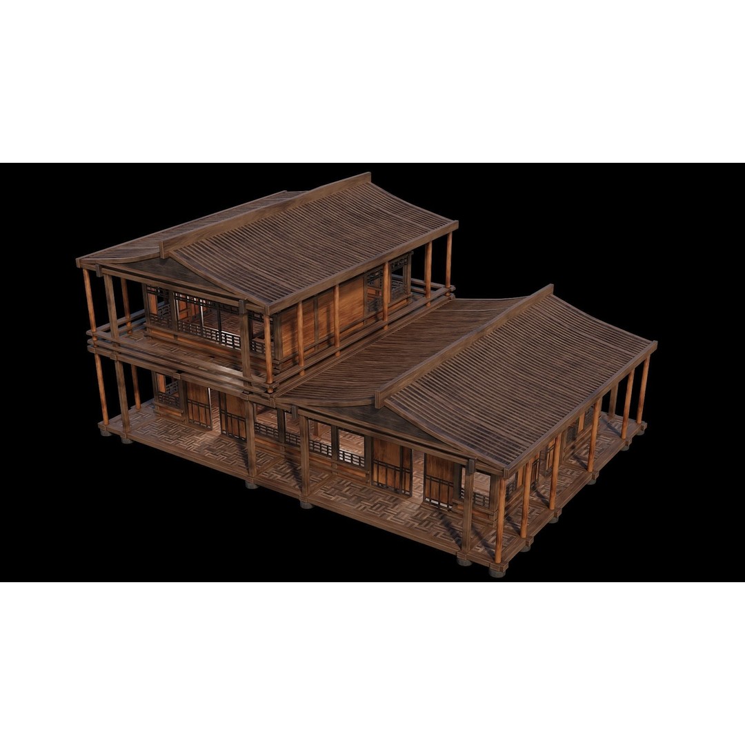 Medieval Houses 3D Model – Low Poly Game Ready Asset, PBR Textures - View 82
