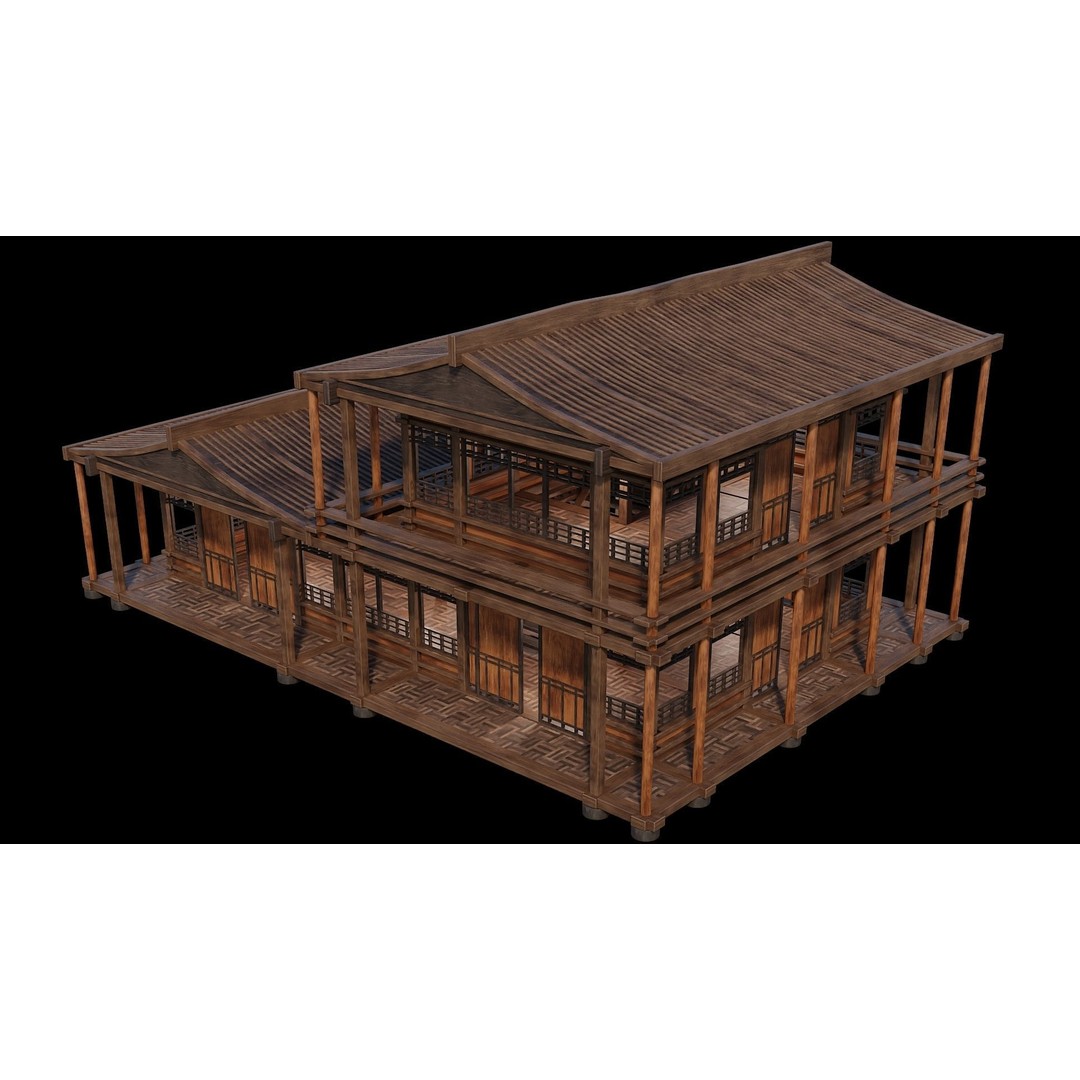 Medieval Houses 3D Model – Low Poly Game Ready Asset, PBR Textures - View 84
