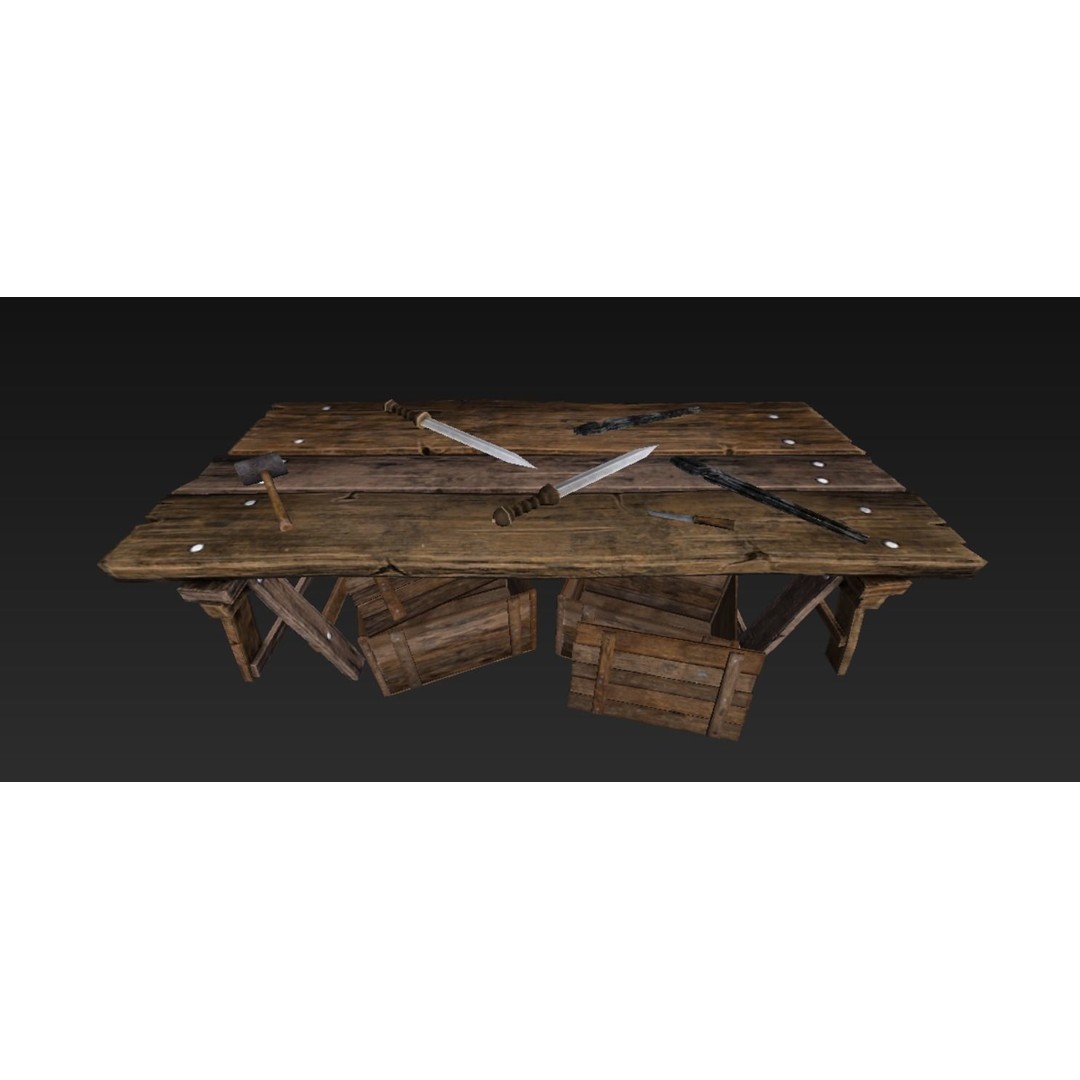 Roman Blacksmith 3D Model – Low Poly Game Asset, FBX, PBR Textures - View 15