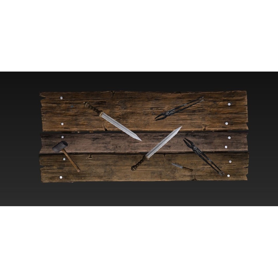 Roman Blacksmith 3D Model – Low Poly Game Asset, FBX, PBR Textures - View 16