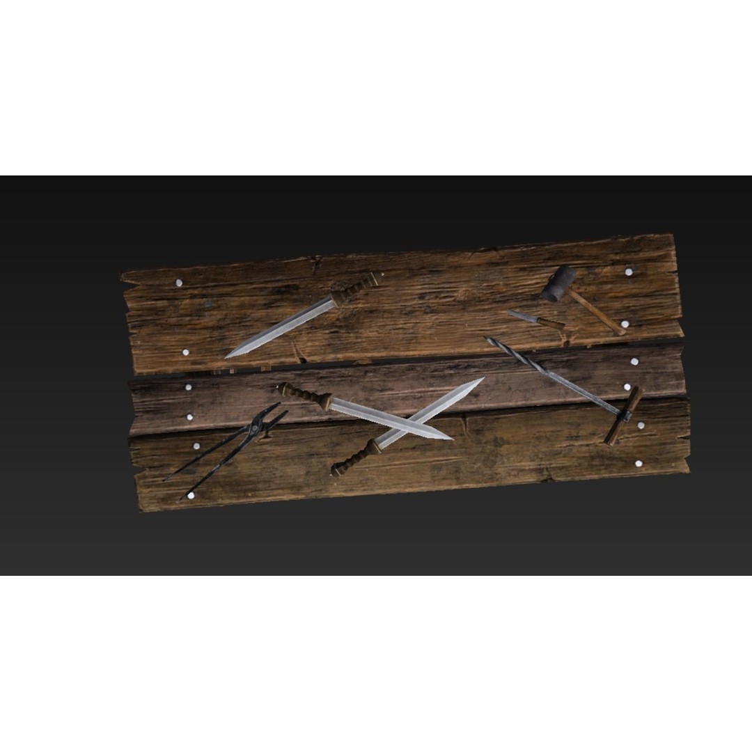 Roman Blacksmith 3D Model – Low Poly Game Asset, FBX, PBR Textures - View 19
