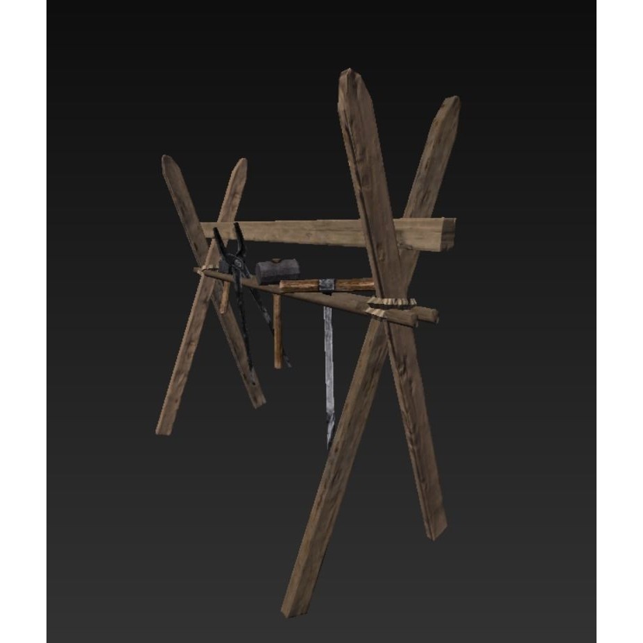 Roman Blacksmith 3D Model – Low Poly Game Asset, FBX, PBR Textures - View 22