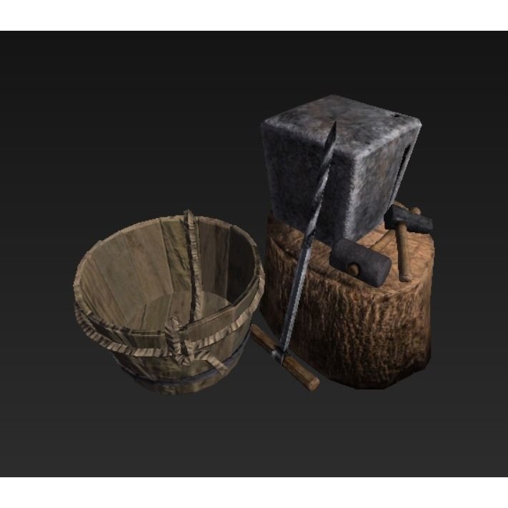 Roman Blacksmith 3D Model – Low Poly Game Asset, FBX, PBR Textures - View 6