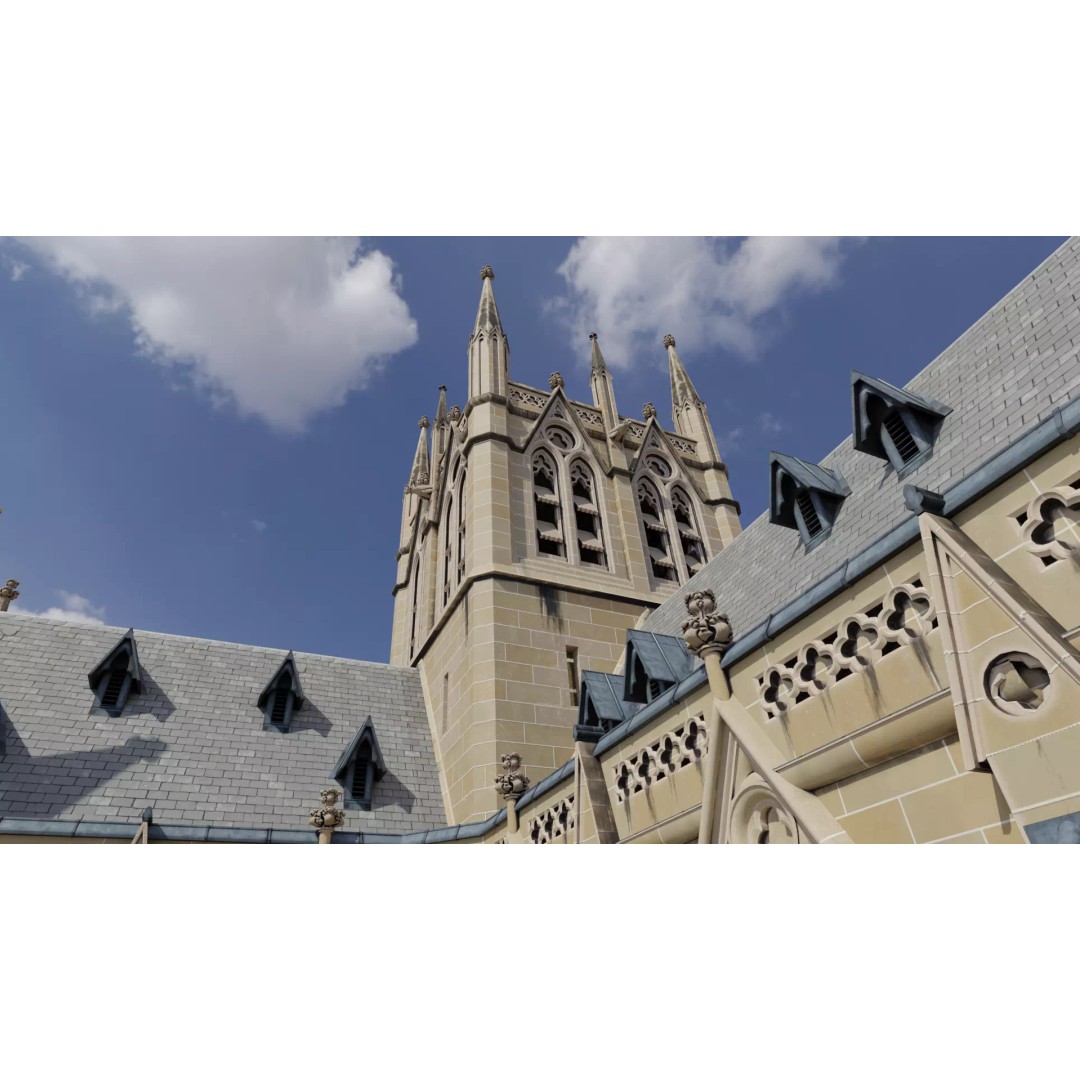 Cathedral 3D Model – Low Poly Architectural Asset, FBX, Blender - View 11