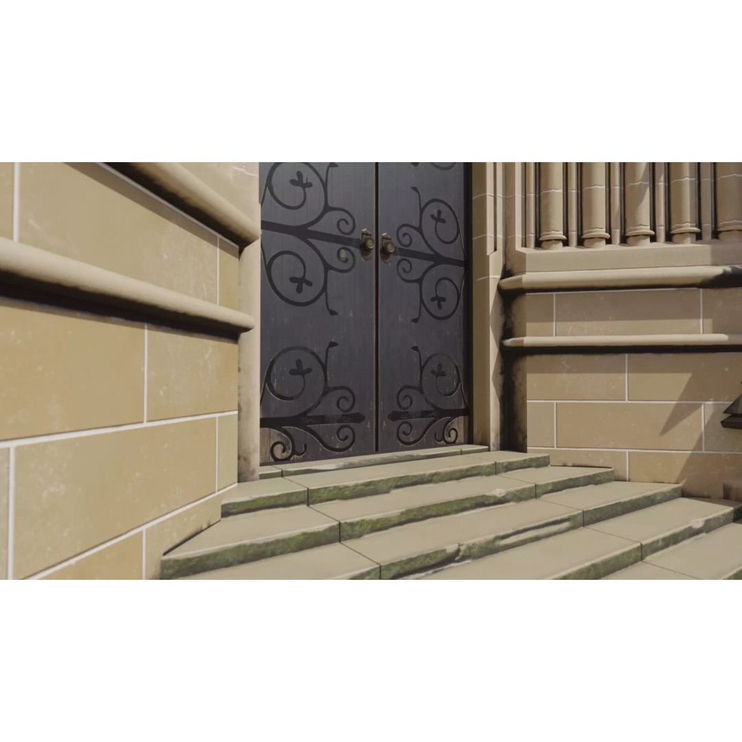 Cathedral 3D Model – Low Poly Architectural Asset, FBX, Blender - View 14