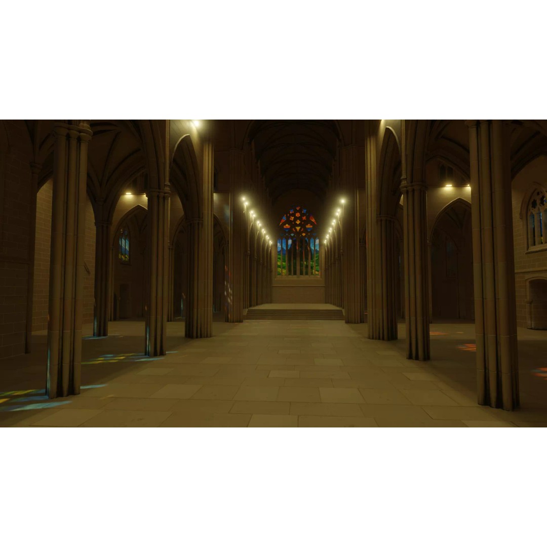 Cathedral 3D Model – Low Poly Architectural Asset, FBX, Blender - View 16
