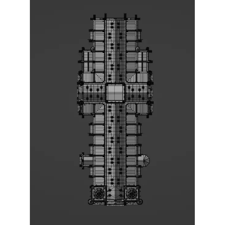 Cathedral 3D Model – Low Poly Architectural Asset, FBX, Blender - View 18