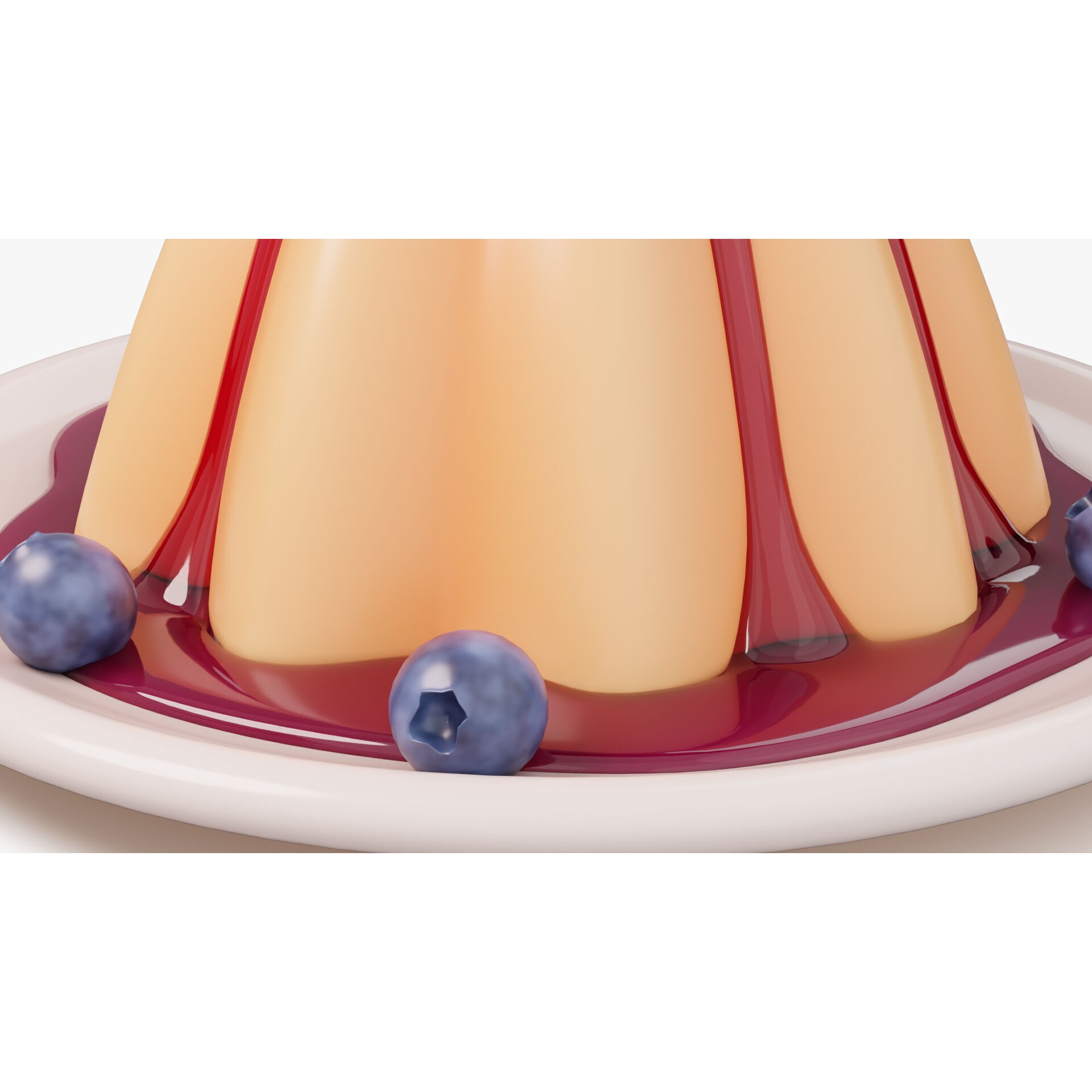 Panna Cotta with Berries - Game-Ready 3D Model - View 7
