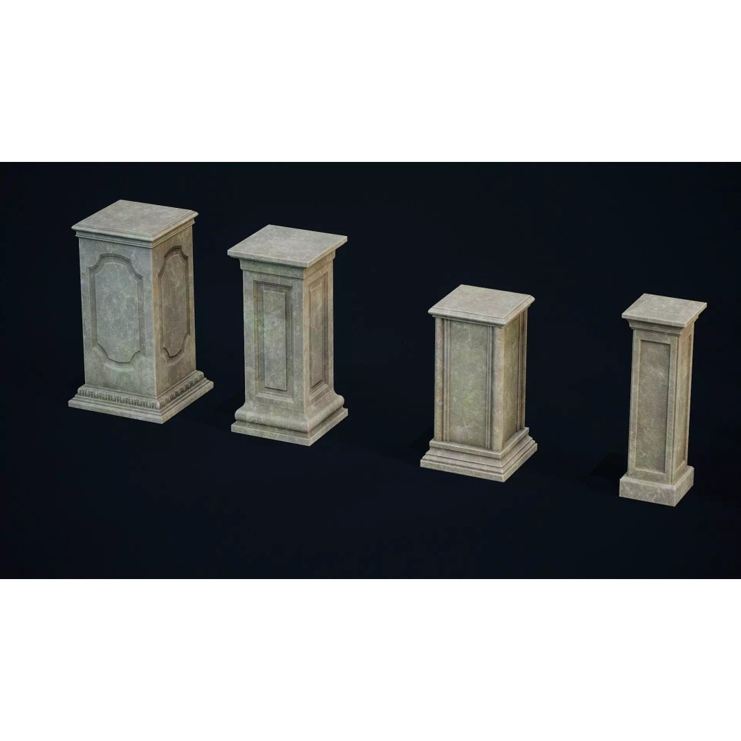 Garden Stand Balustrade 3D Model – Low Poly PBR Asset, FBX, OBJ - View 5
