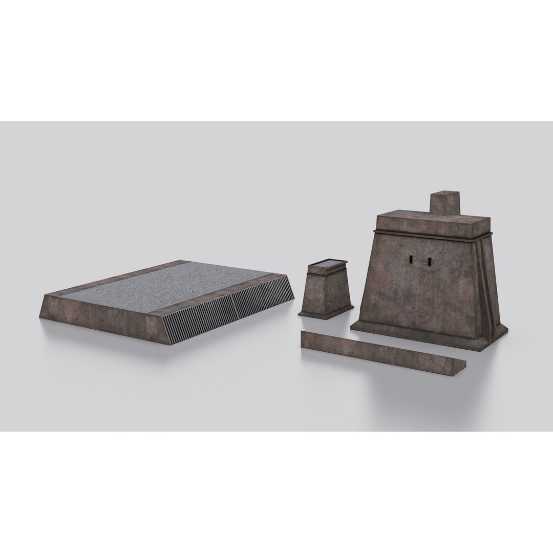 Dune Kitbash 3D Model – Low-Poly Sci-Fi Asset Collection, FBX - View 10