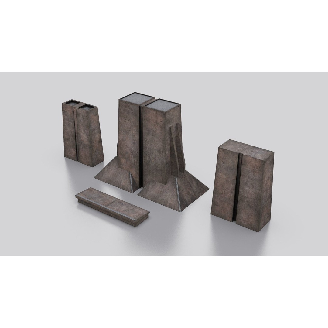 Dune Kitbash 3D Model – Low-Poly Sci-Fi Asset Collection, FBX - View 11