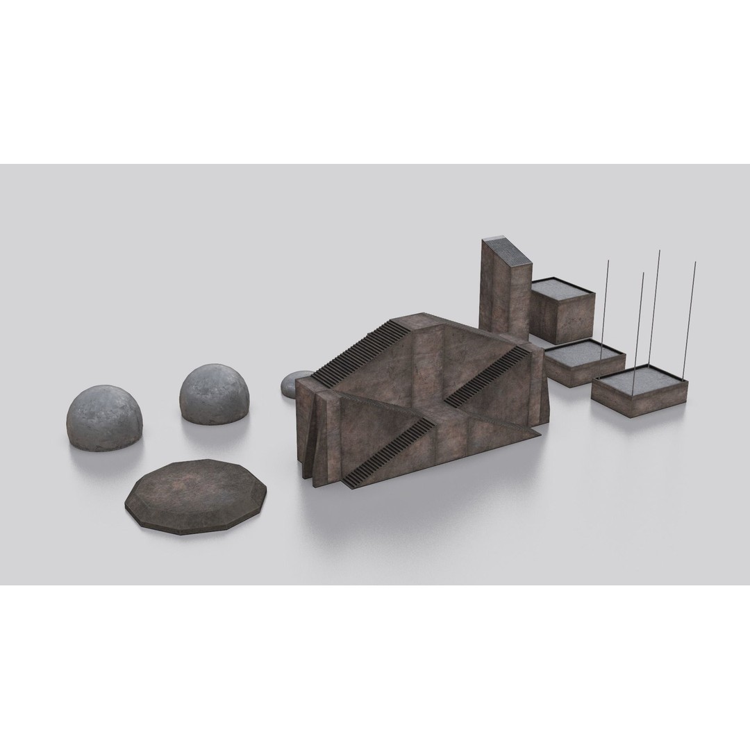 Dune Kitbash 3D Model – Low-Poly Sci-Fi Asset Collection, FBX - View 18
