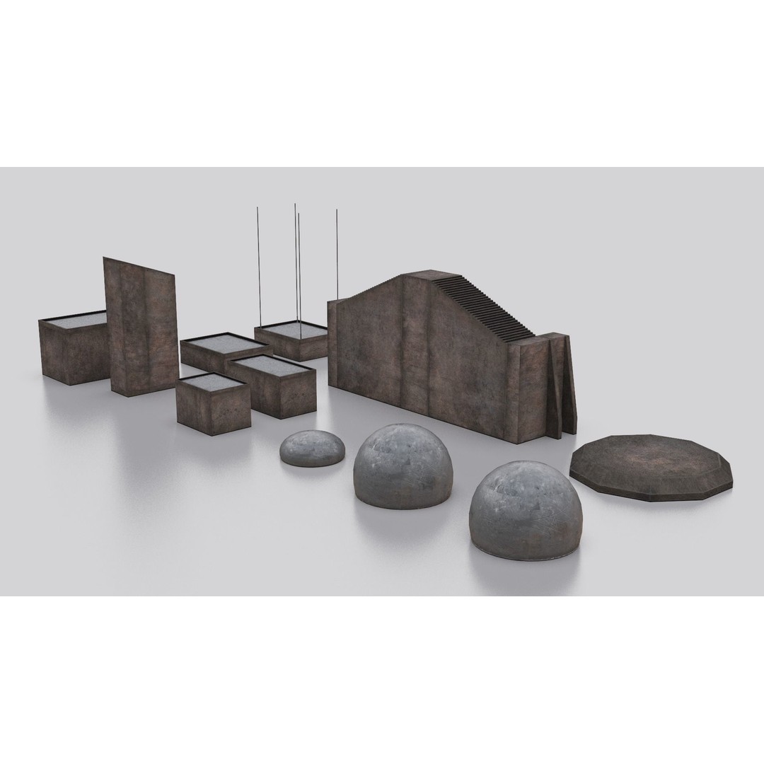 Dune Kitbash 3D Model – Low-Poly Sci-Fi Asset Collection, FBX - View 19