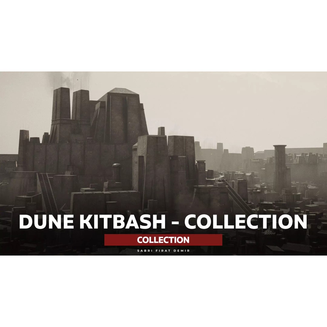 Dune Kitbash 3D Model – Low-Poly Sci-Fi Asset Collection, FBX - View 2