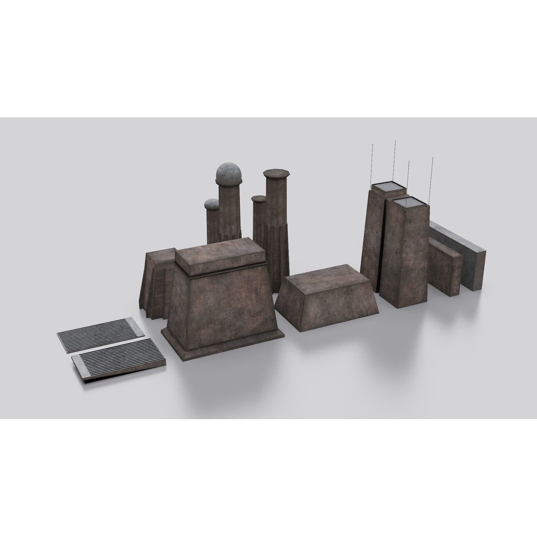 Dune Kitbash 3D Model – Low-Poly Sci-Fi Asset Collection, FBX - View 22