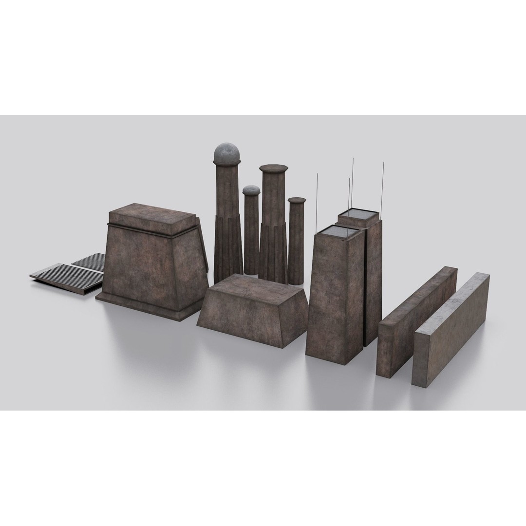Dune Kitbash 3D Model – Low-Poly Sci-Fi Asset Collection, FBX - View 23