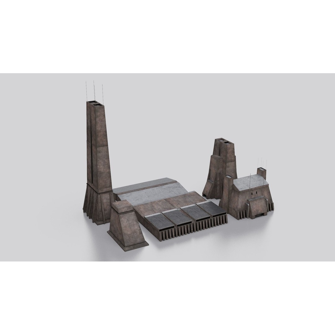 Dune Kitbash 3D Model – Low-Poly Sci-Fi Asset Collection, FBX - View 28