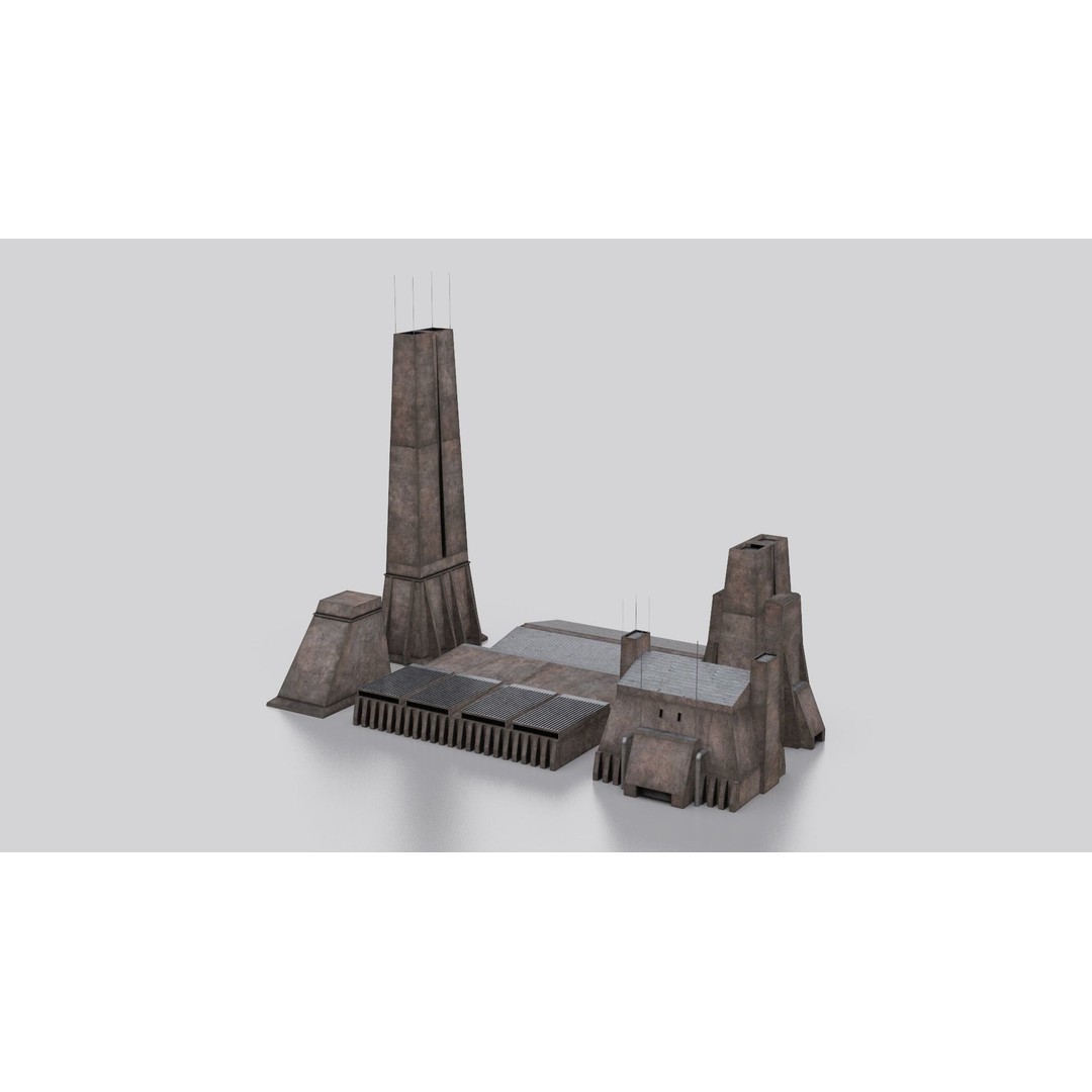 Dune Kitbash 3D Model – Low-Poly Sci-Fi Asset Collection, FBX - View 29