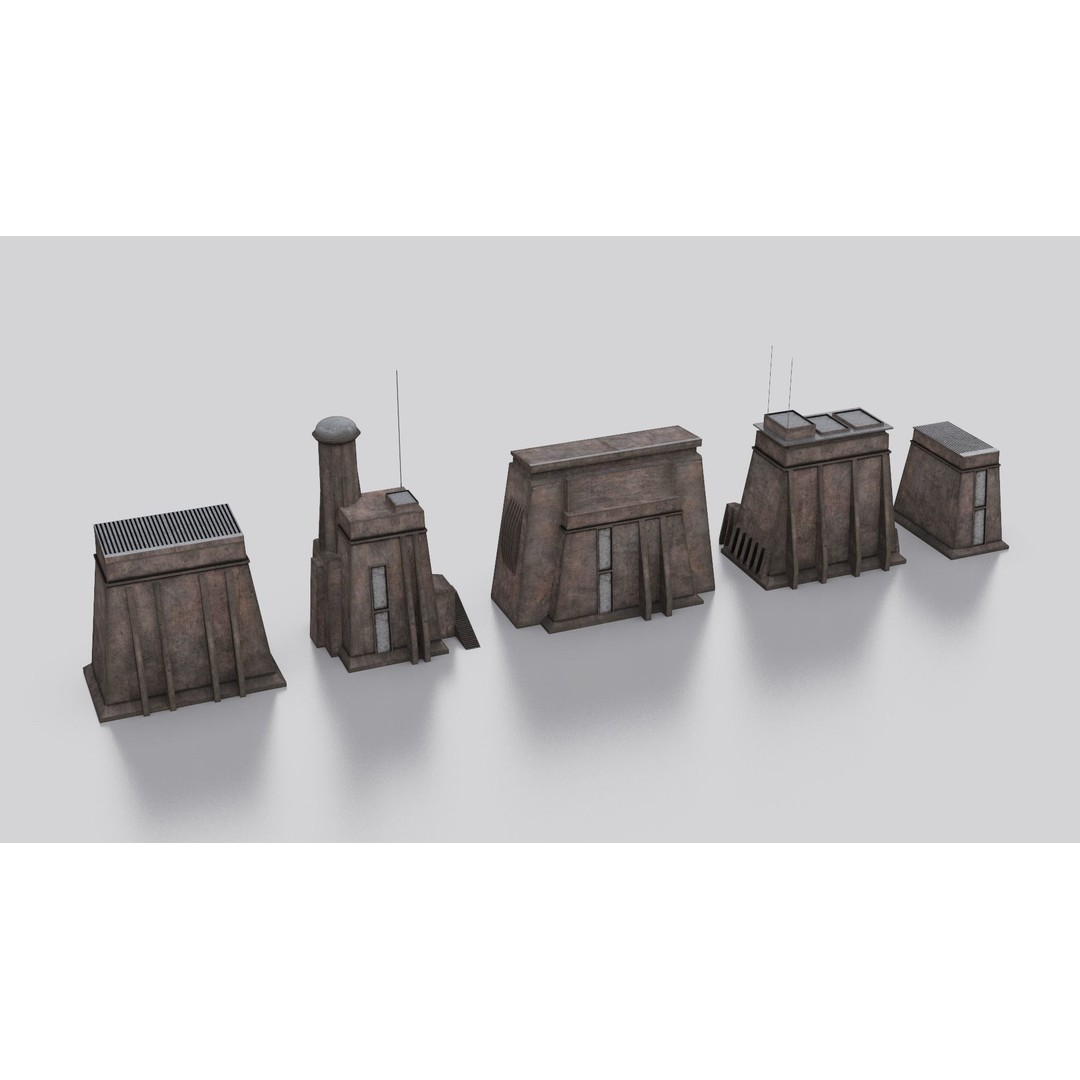 Dune Kitbash 3D Model – Low-Poly Sci-Fi Asset Collection, FBX - View 30