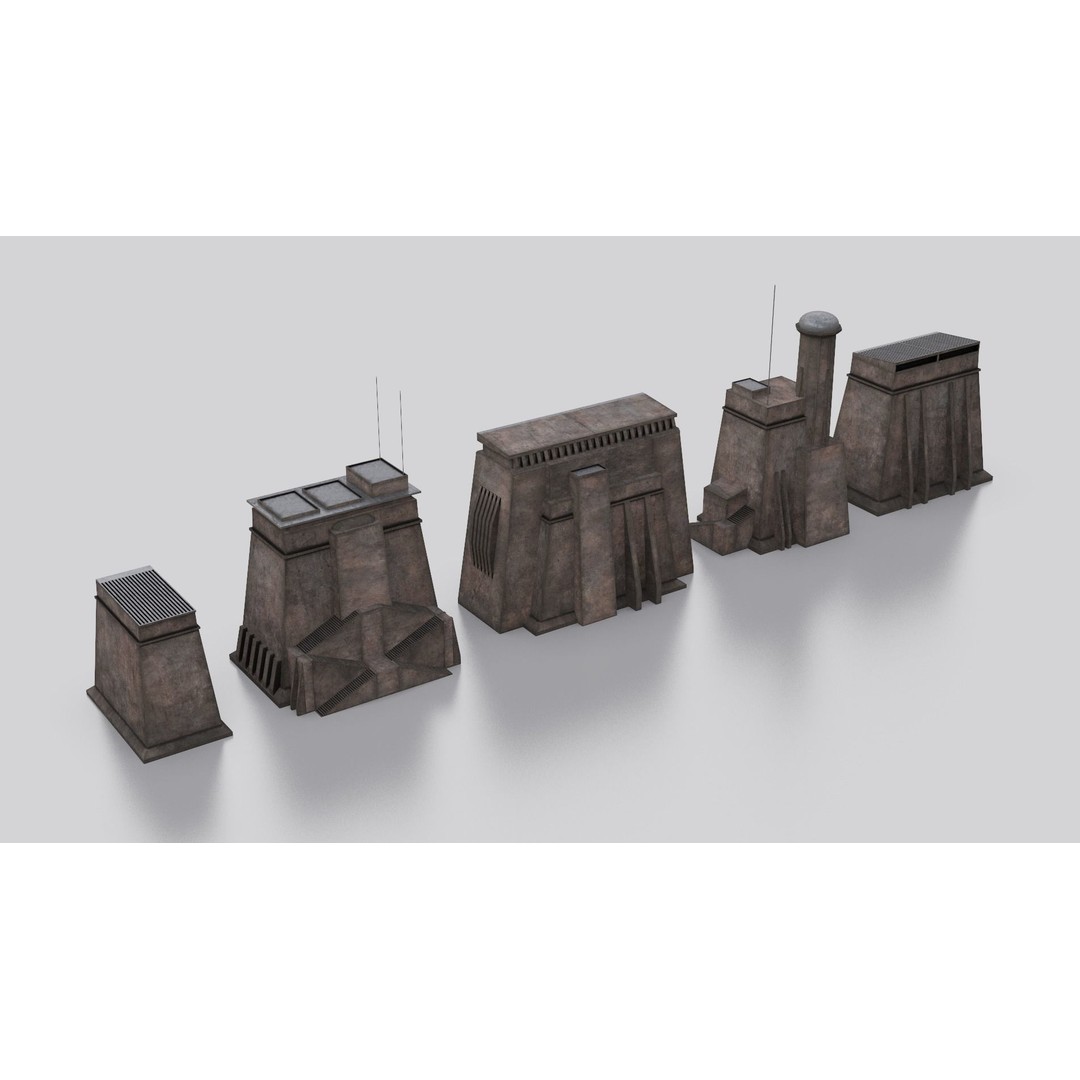 Dune Kitbash 3D Model – Low-Poly Sci-Fi Asset Collection, FBX - View 31