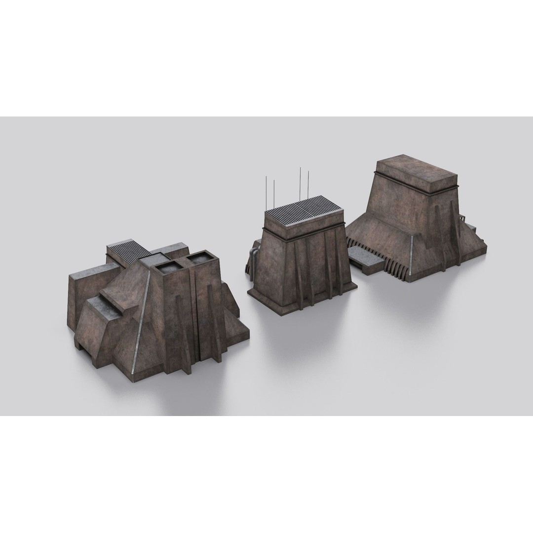 Dune Kitbash 3D Model – Low-Poly Sci-Fi Asset Collection, FBX - View 32