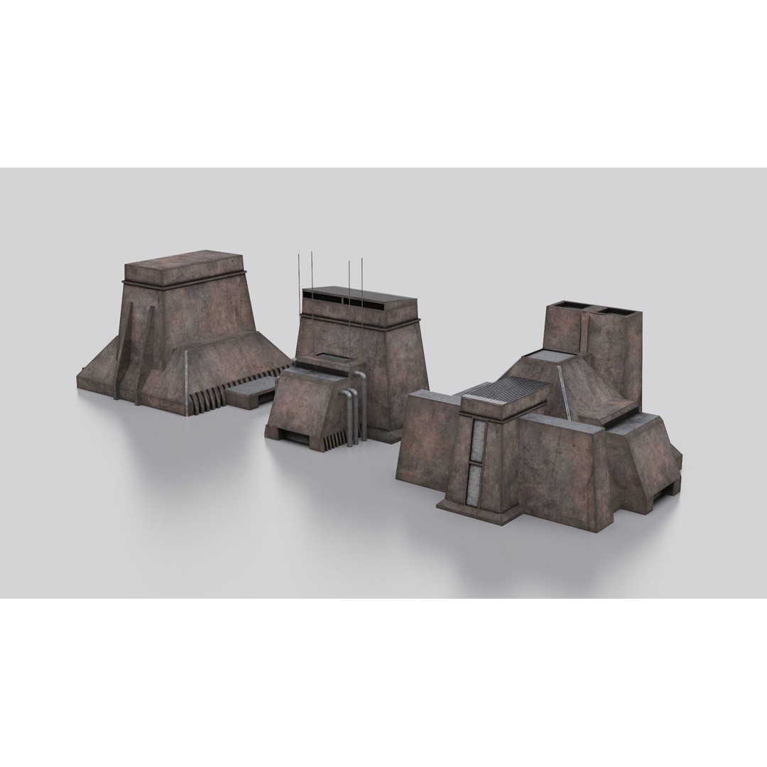 Dune Kitbash 3D Model – Low-Poly Sci-Fi Asset Collection, FBX - View 33