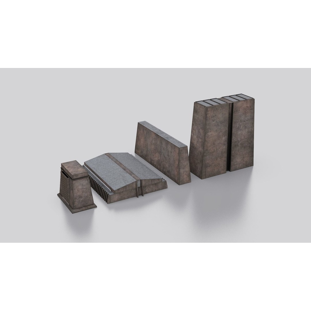 Dune Kitbash 3D Model – Low-Poly Sci-Fi Asset Collection, FBX - View 34