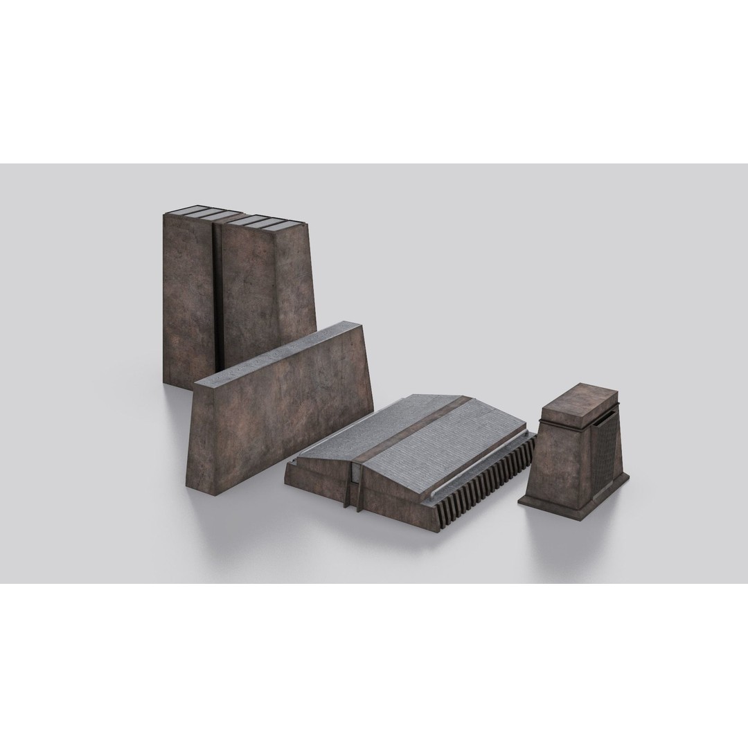 Dune Kitbash 3D Model – Low-Poly Sci-Fi Asset Collection, FBX - View 35