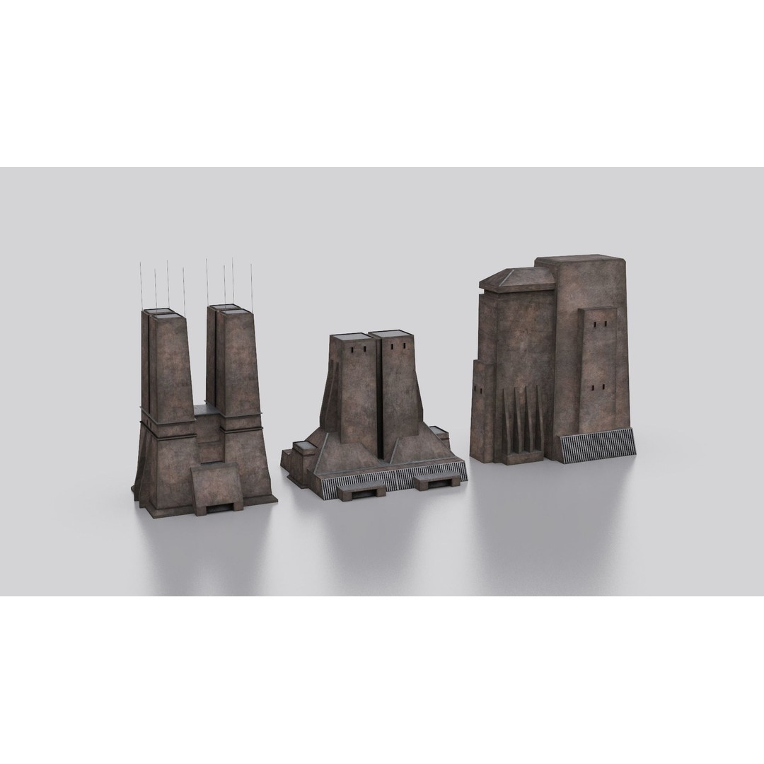 Dune Kitbash 3D Model – Low-Poly Sci-Fi Asset Collection, FBX - View 38